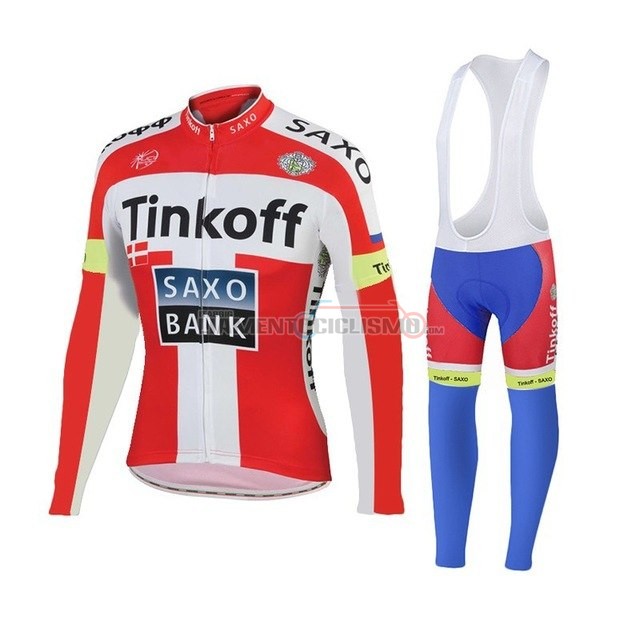 Abbigliamento Ciclismo Tinkoff Saxo Bank ML 2018 Rosso Bianco